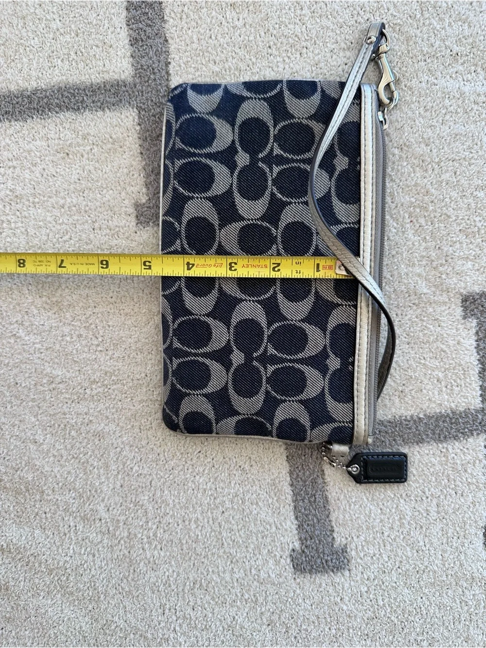 Coach Signature denim patchwork Wristlet y2k